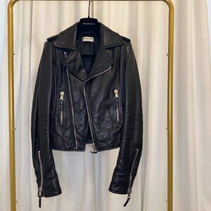 Balenciaga Classic Biker Leather Jacket in Black